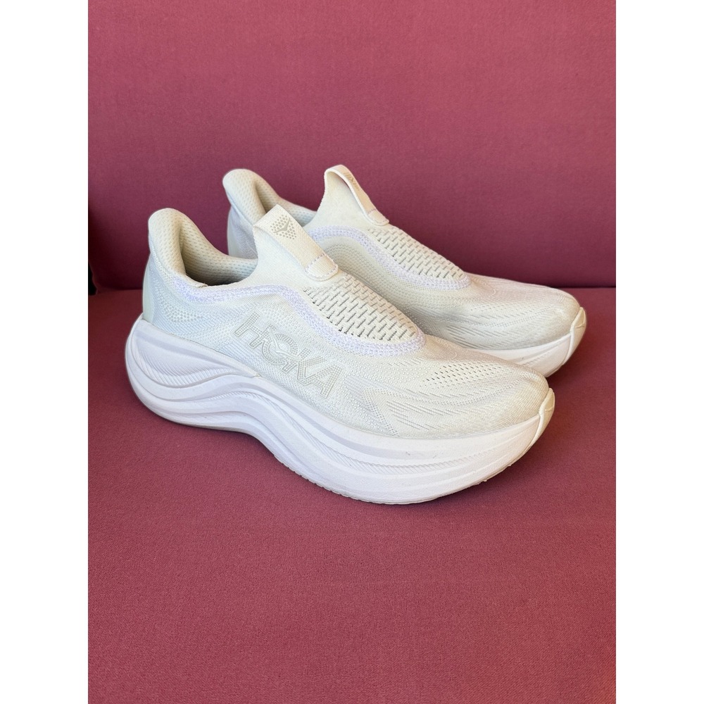 Hoka Skyward Laceless Running Shoes Womens 8.5B White Chunky Slip On 1168877
